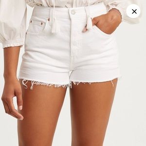 Levis 501 Original White Distressed Denim Shorts 28 SOLD OUT